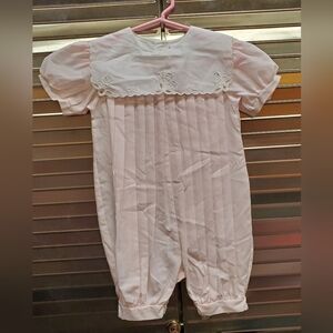 Vintage Jelly 'n Jam Pleated Pink Bubble Romper 18M
